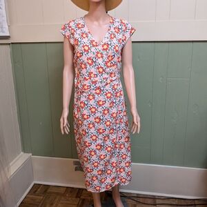 JCrew Wrap Dress with Flutter Cap Sleeves and V-Neck